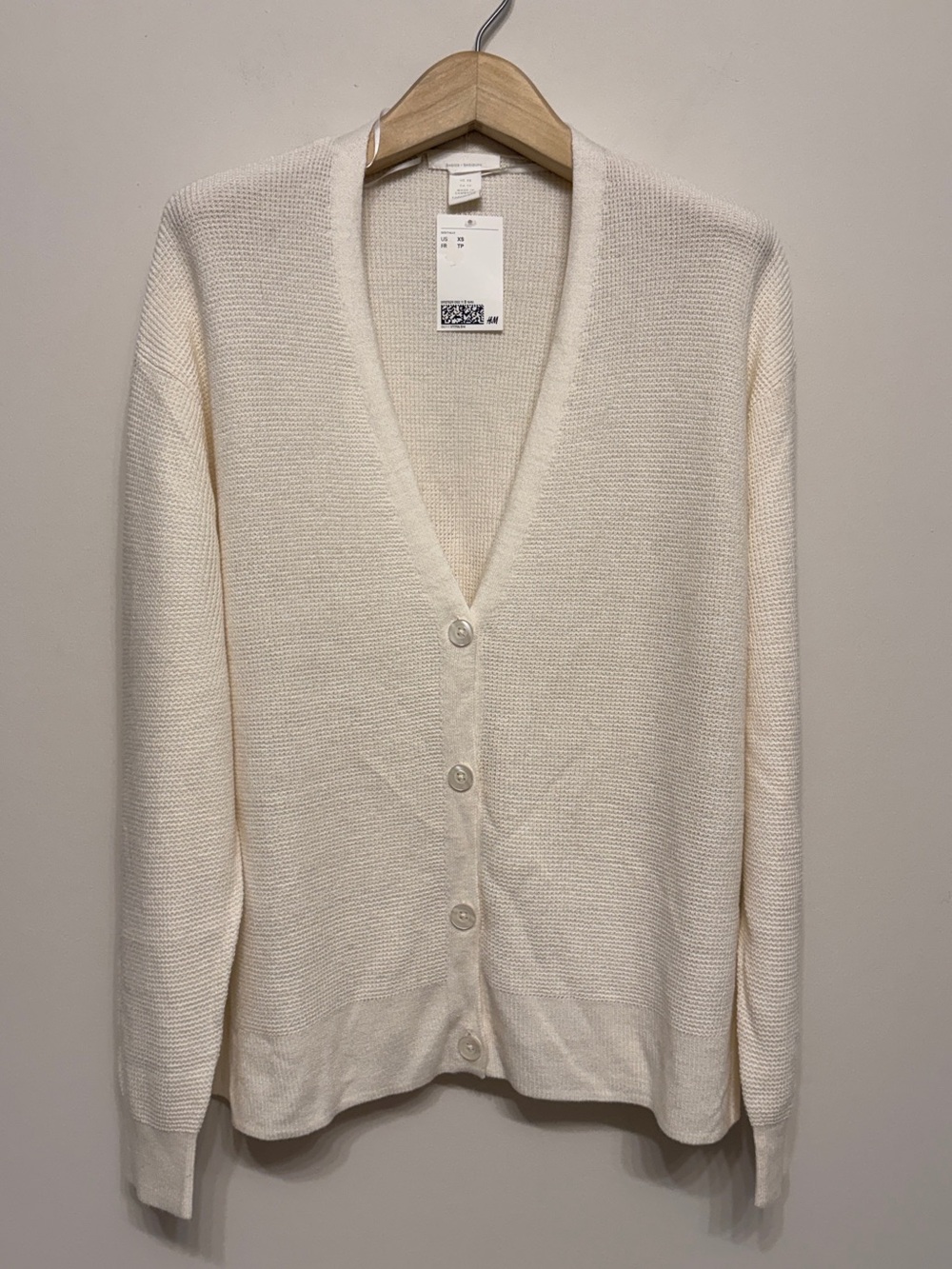 H&M cream soft cardigan sz xsmall xs new